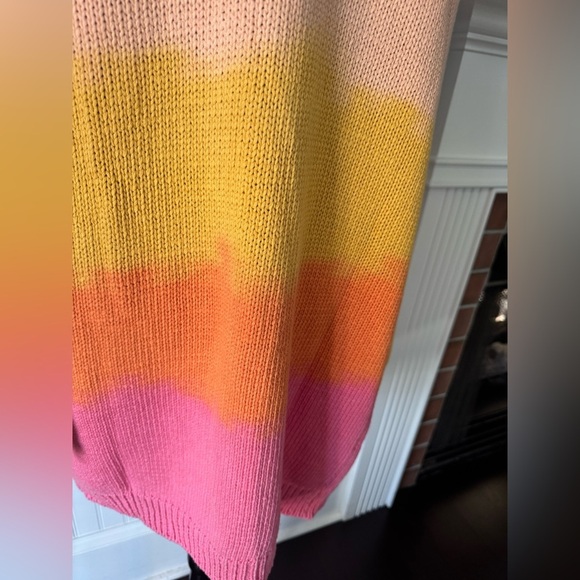 NWT DX Collection Vibrant Gradient Open Cardigan ~ Large~ fringe sleeve - Picture 3 of 10